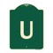 Signmission Designer Series Sign W/ Letter U, Green & Tan Heavy-Gauge Aluminum Sign, 24" x 18", G-1824-22924 A-DES-G-1824-22924 - alternate 1